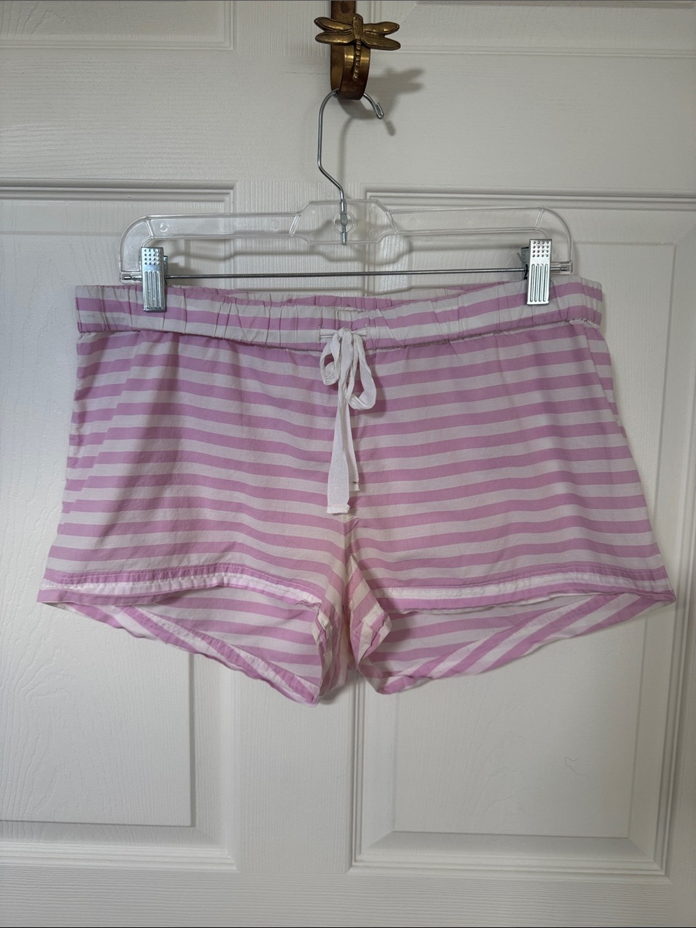 J CrewStriped Pink & White Drawstring Sleep Shorts 100% cotton.